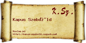 Kapus Szebáld névjegykártya